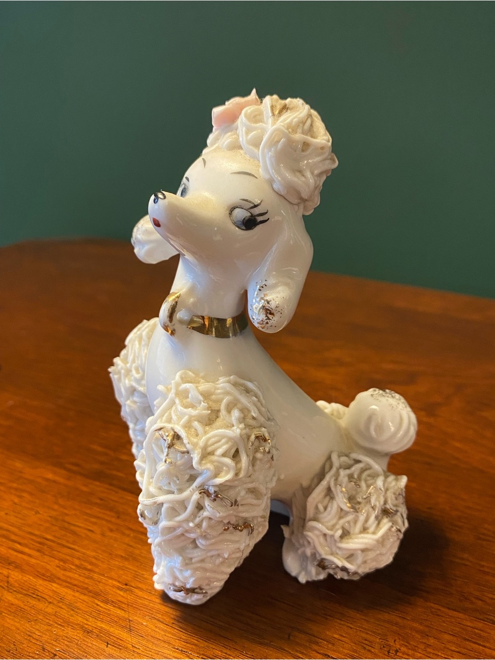 Vintage Japan spaghetti poodle ceramic figurine kitsch
